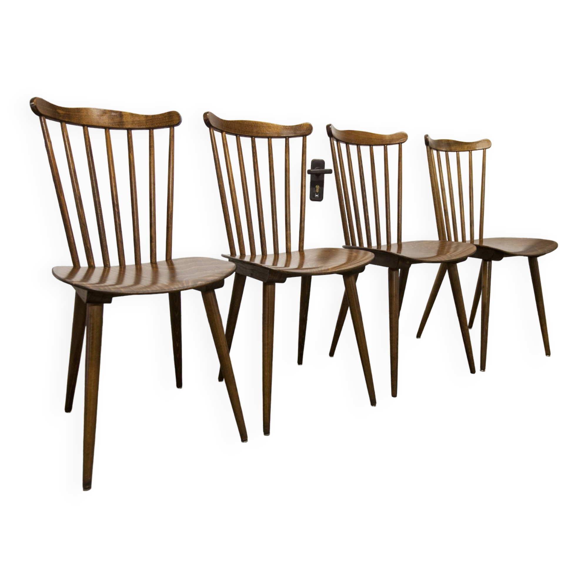 Set of 4 Scandinavian Baumann chairs model Minuet 1980 stamped