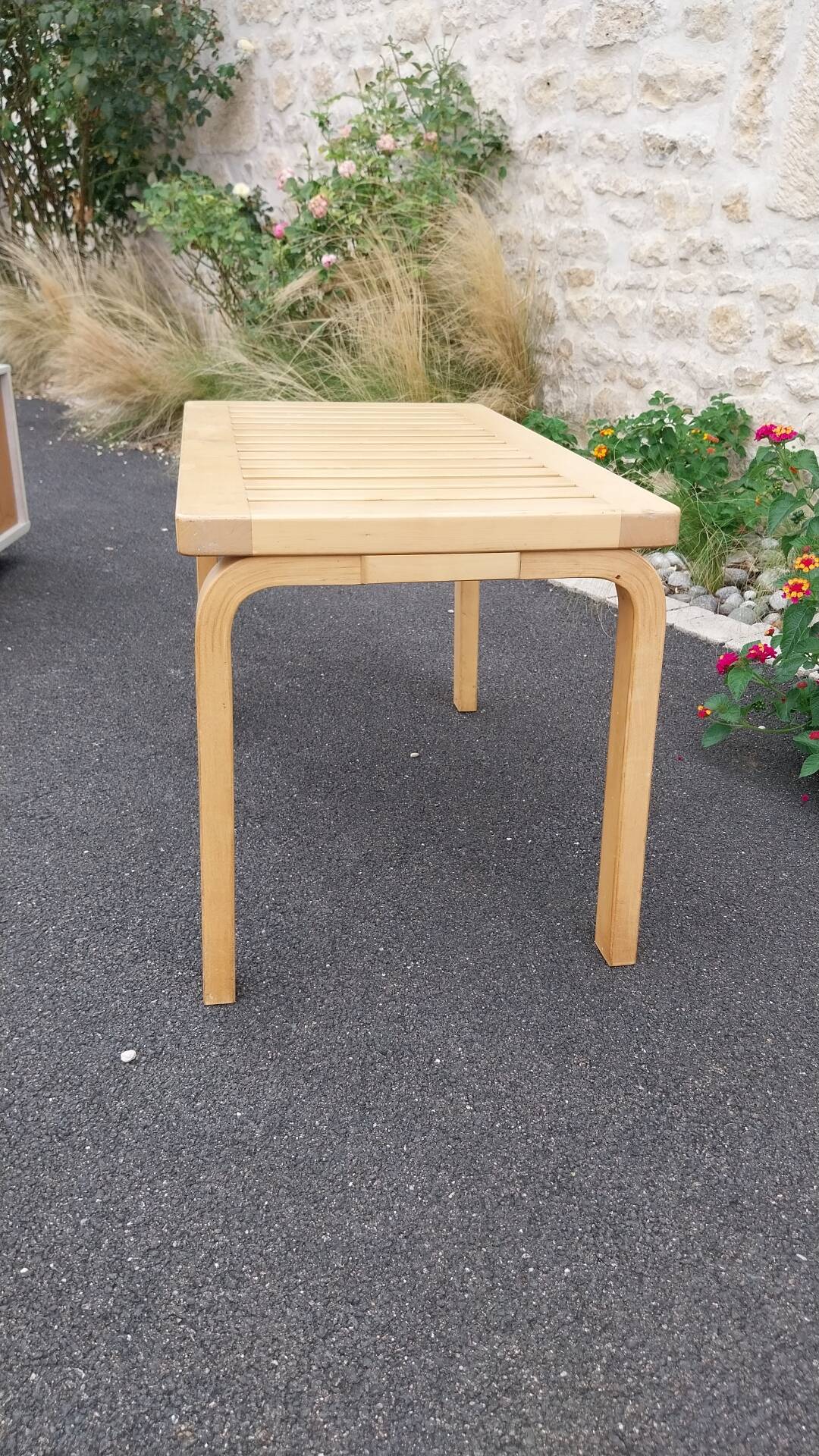 Birch wood bench Alvar Aalto Artek 80s