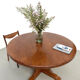 Brutalist round table in solid oak, 1960s.