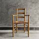 Straw chair with armrests, France