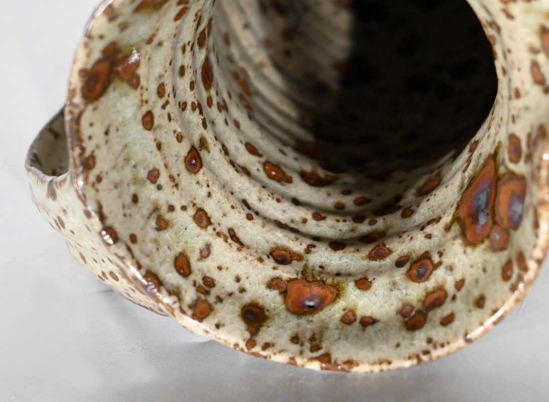 Enamelled stoneware pitcher, signed G. Tiffoche – XXth