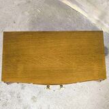 Vintage oak and elm burl bedside table
