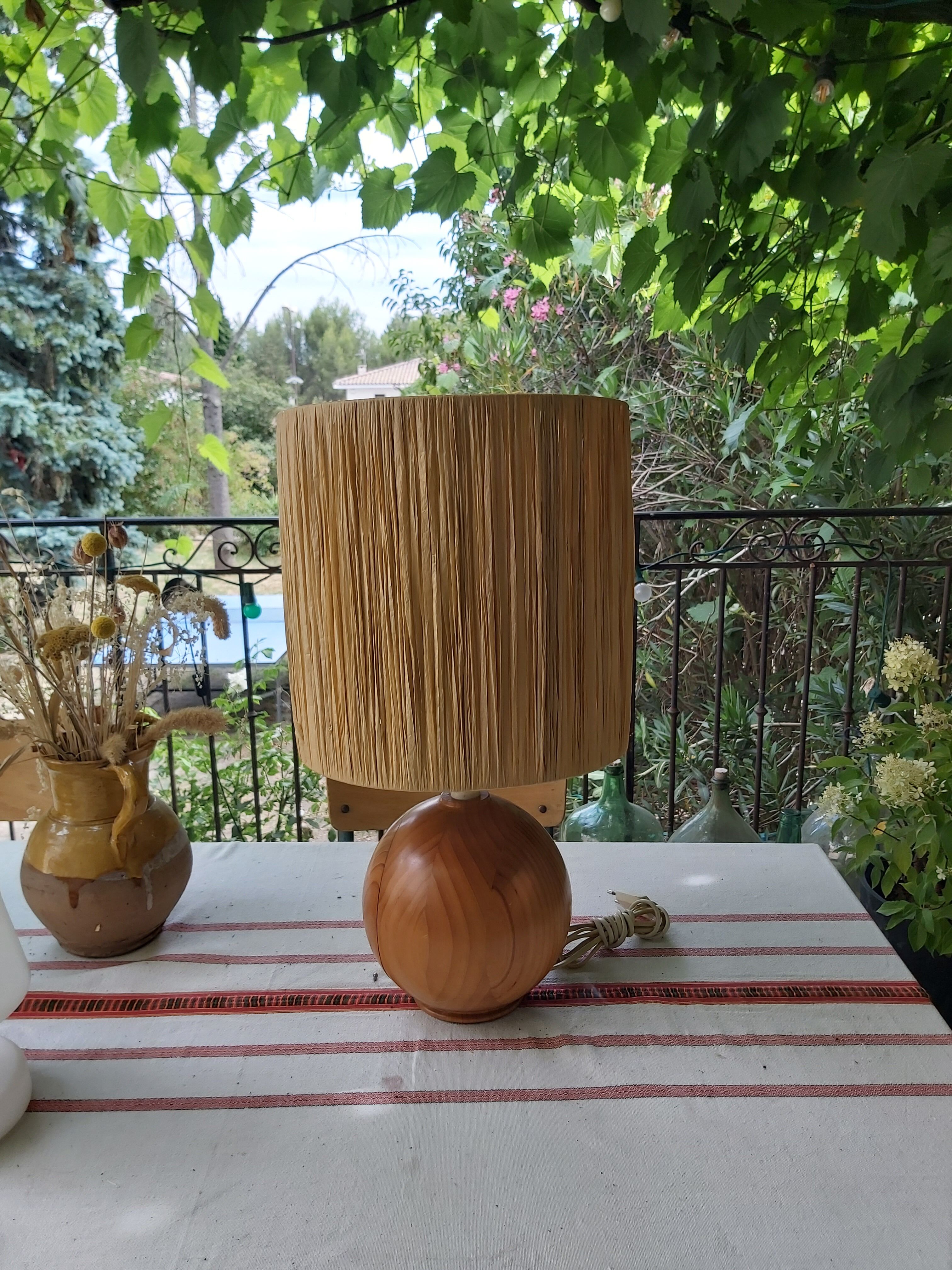 Lampe vous et raphia vintage