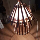 Vintage 60s rattan pendant light