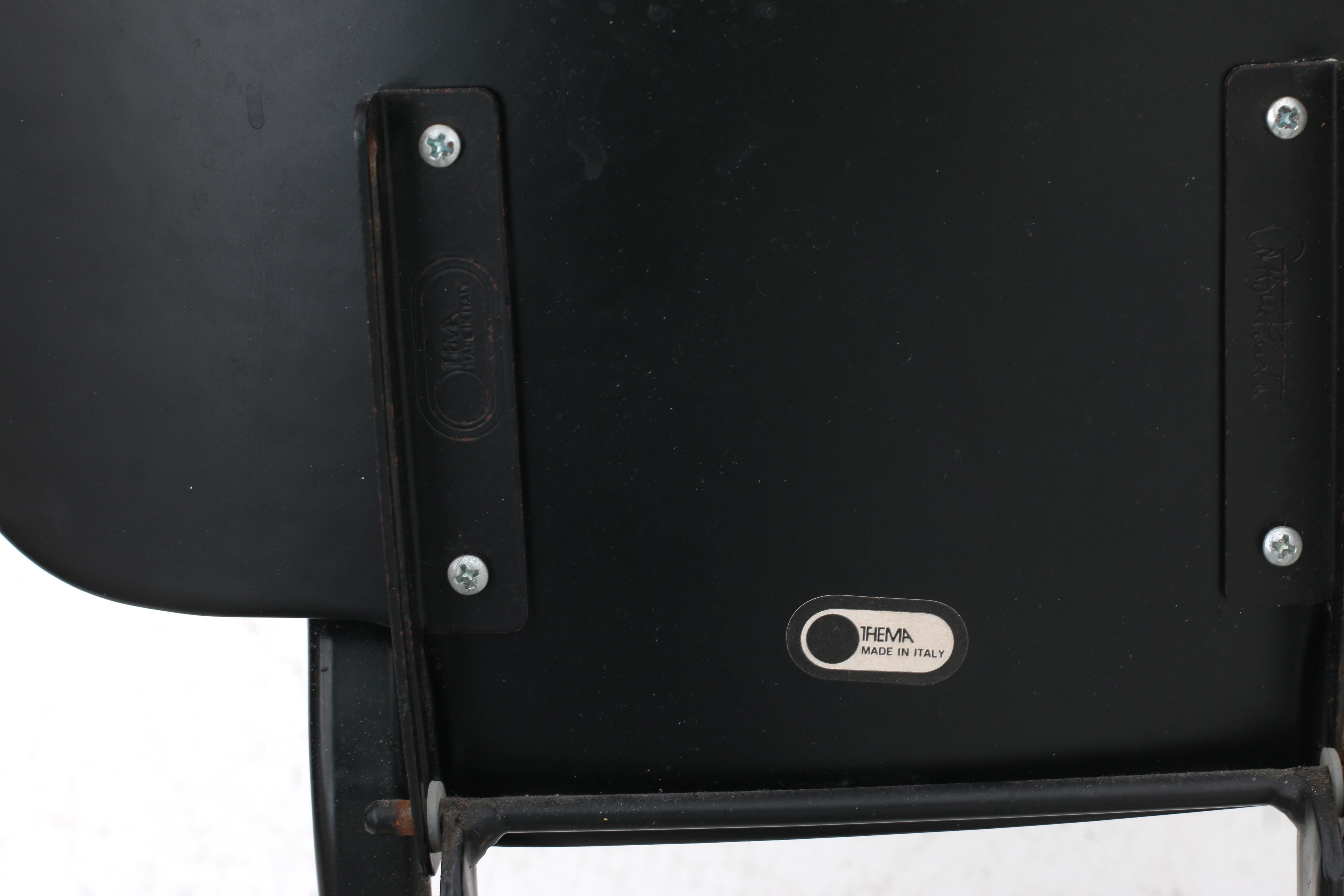 Gastone Rinaldi for Thema Italy 6 folding chairs 1 table ‘Dafne’ 1979