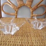 pair of vintage Daum France crystal candlesticks