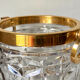 Champagne bucket in cut crystal, neck and brass handles
