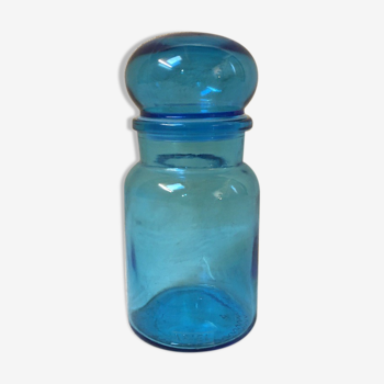 Ancienne bonbonne de lessive « Ariel » en verre bleu