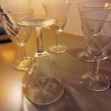 5 chiseled stemmed glasses