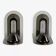 Paire d’appliques vintage en inox et verre