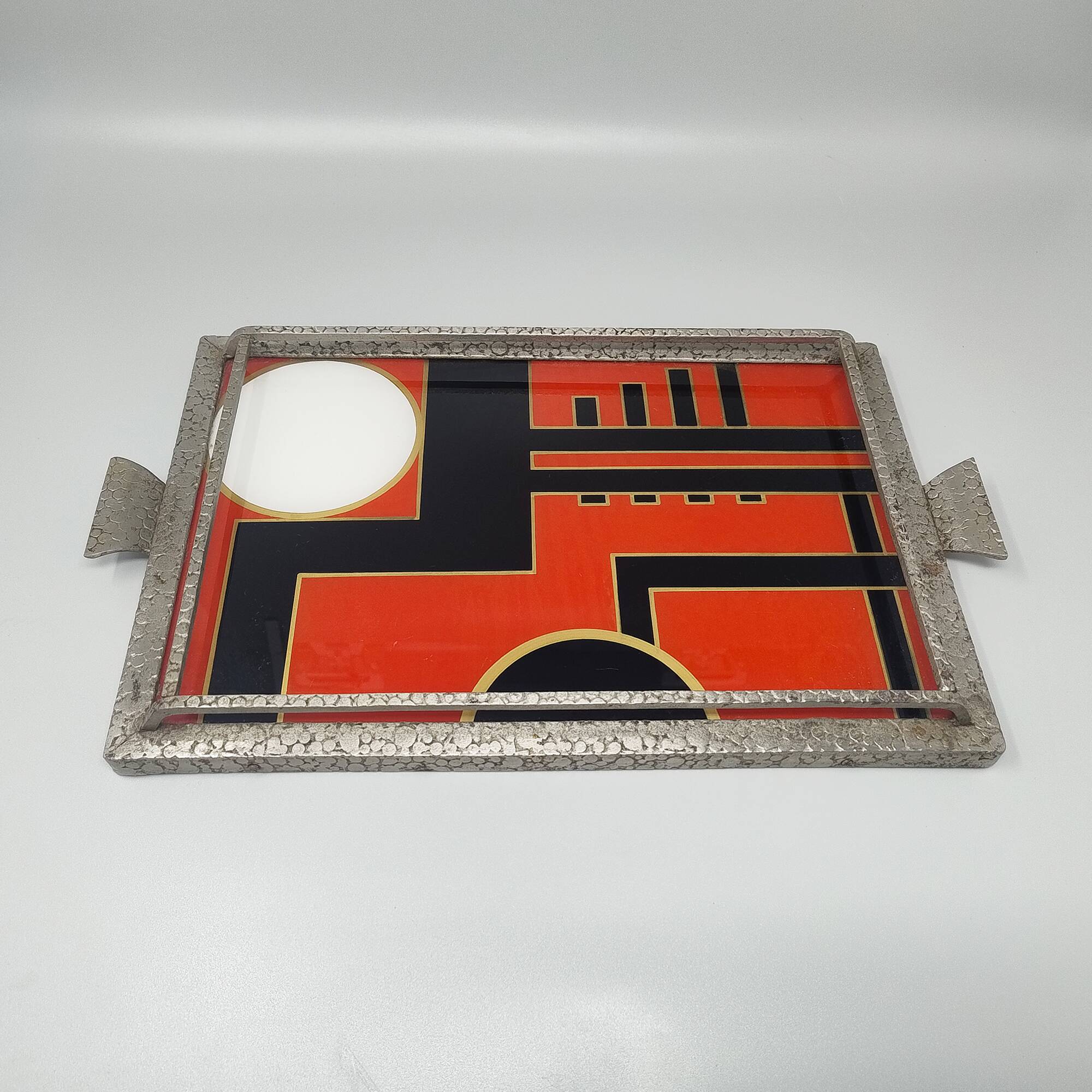 1930s Exquisite Art Deco Geometric Tray. Made in France