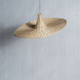 Small suspension, rattan luminaire in hat shape D:60cm