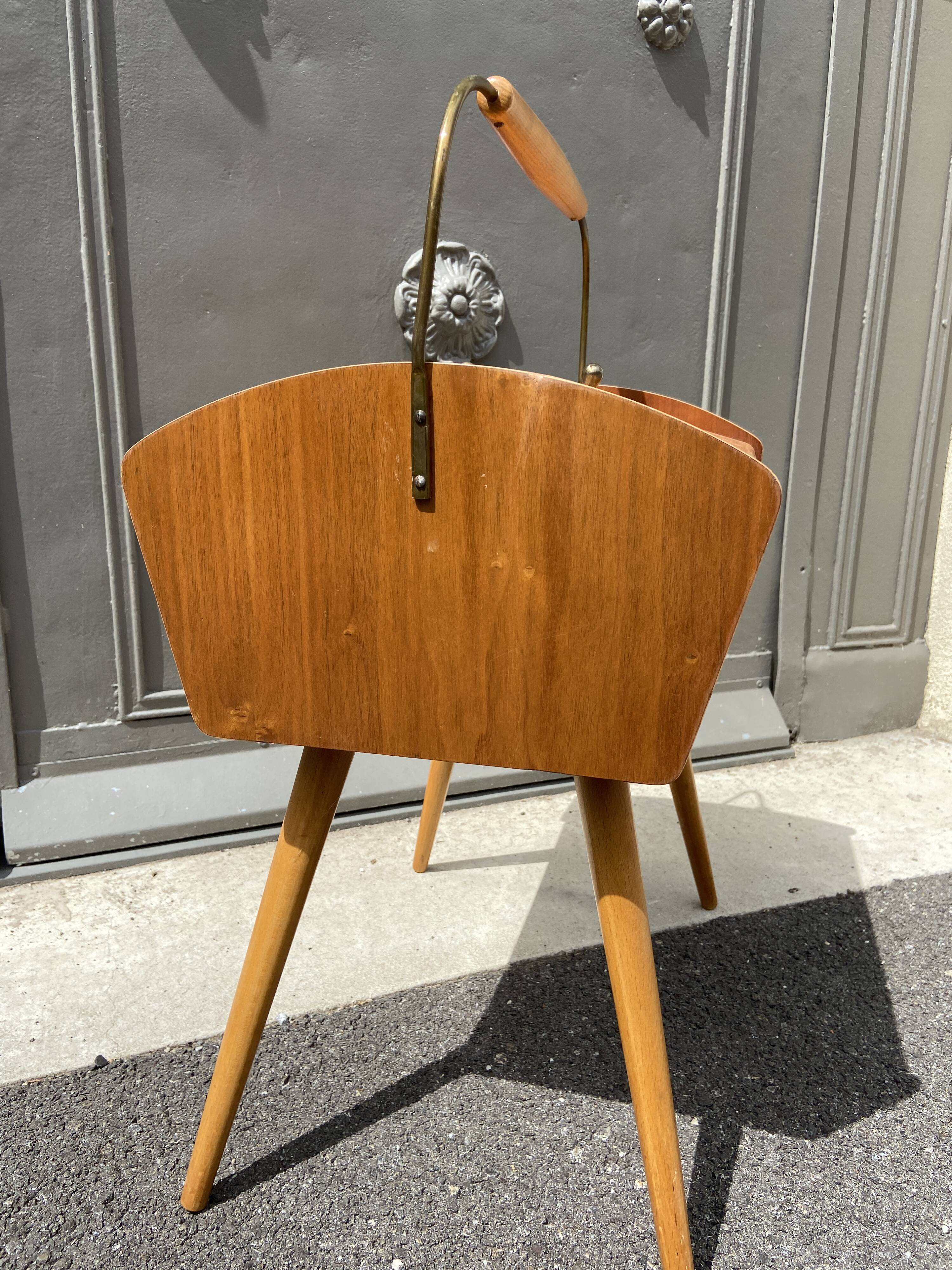 Scandinavian vintage worker compas feet sewing box