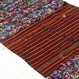 Kilim Tellisse red wool flat carpet 145 x 270 cm