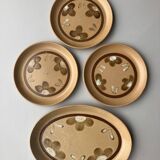 Flat plates and oval dish Sarreguemines 1970s Chamonix