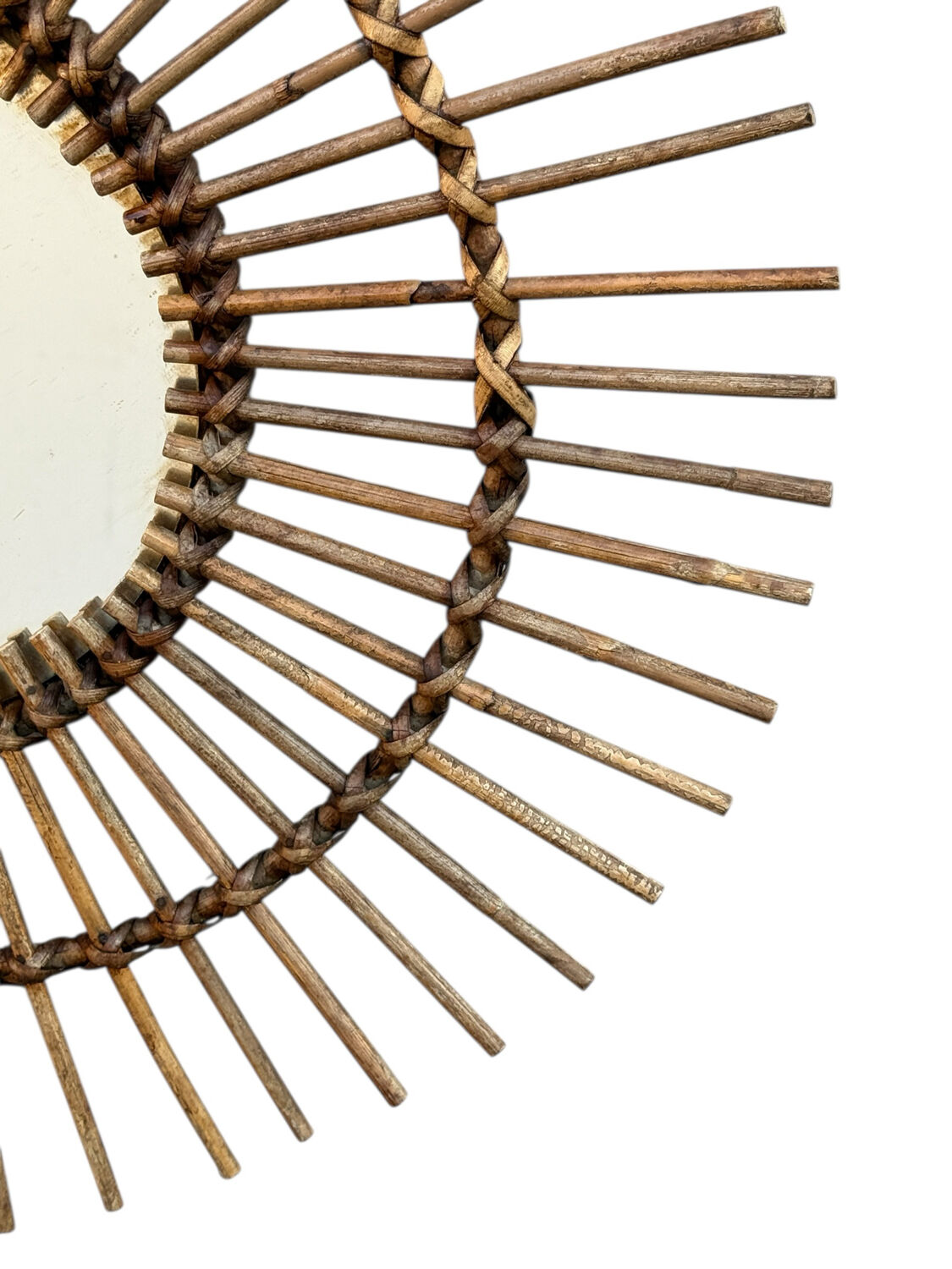 1960s Rattan Sun Mirror France