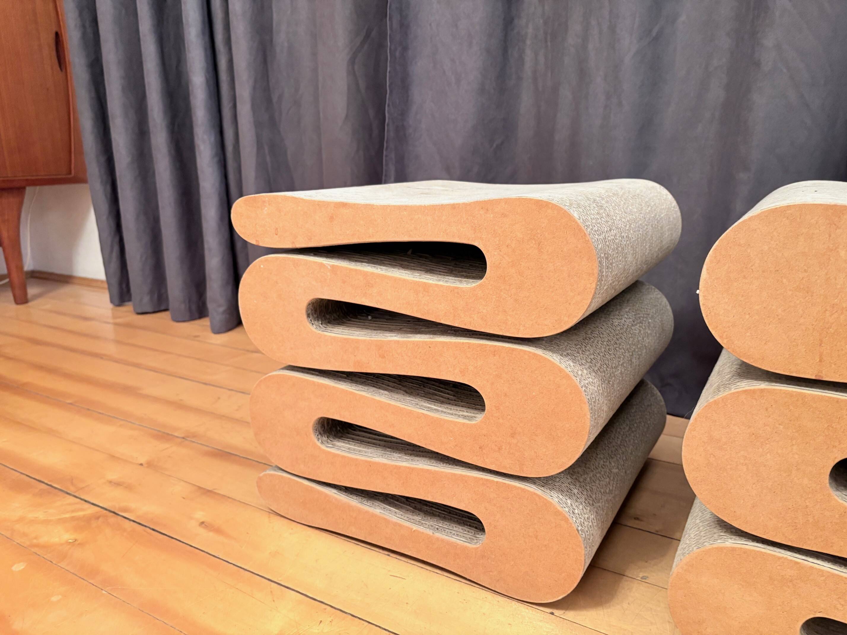 Pair of Wiggle Stools by Frank Gehry, Vitra, 1990s