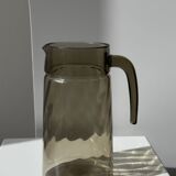 Vintage striated smoked glass carafe