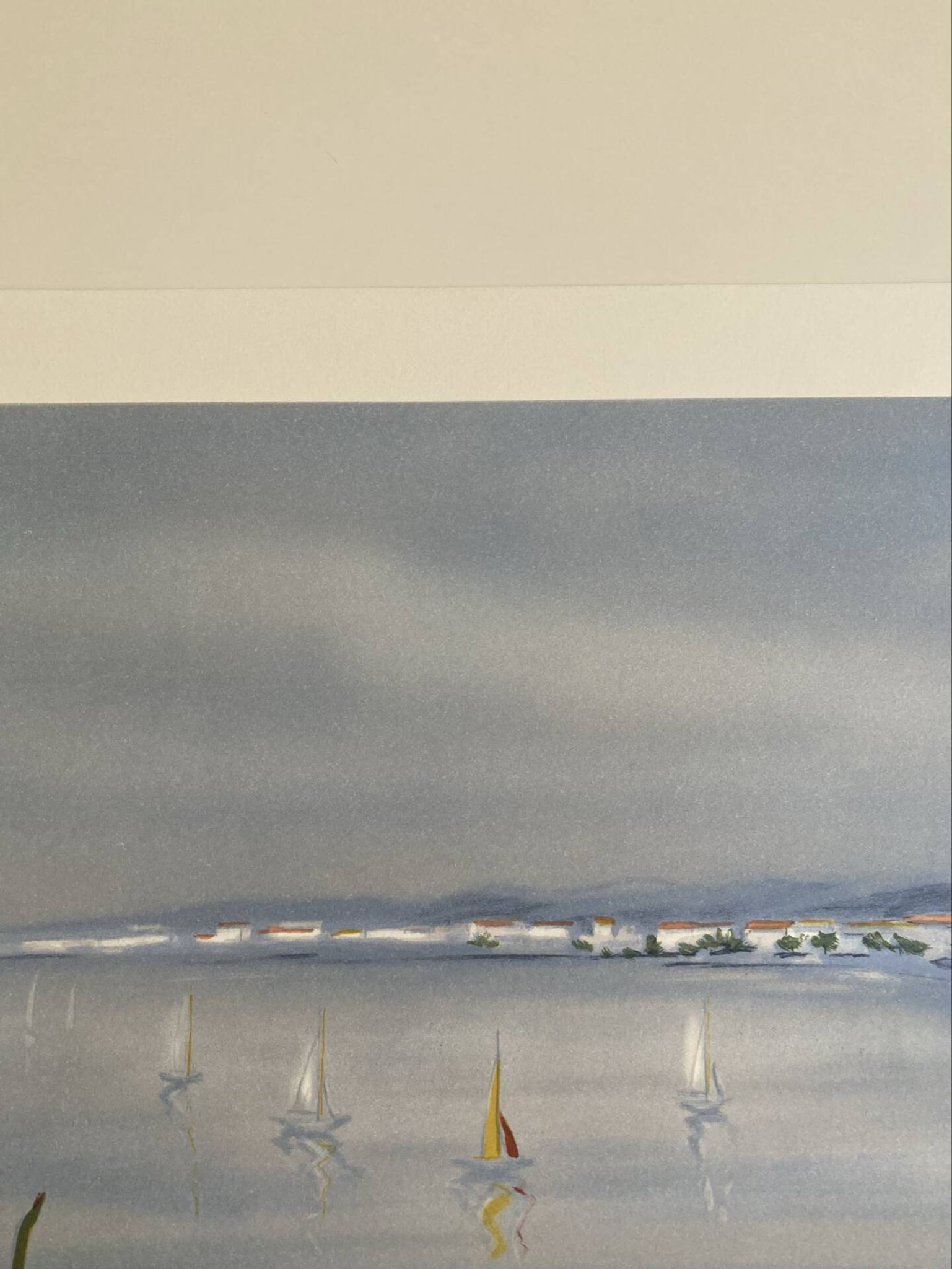 Lithograph signed by the French artist Victor ZAROU - Coastal view