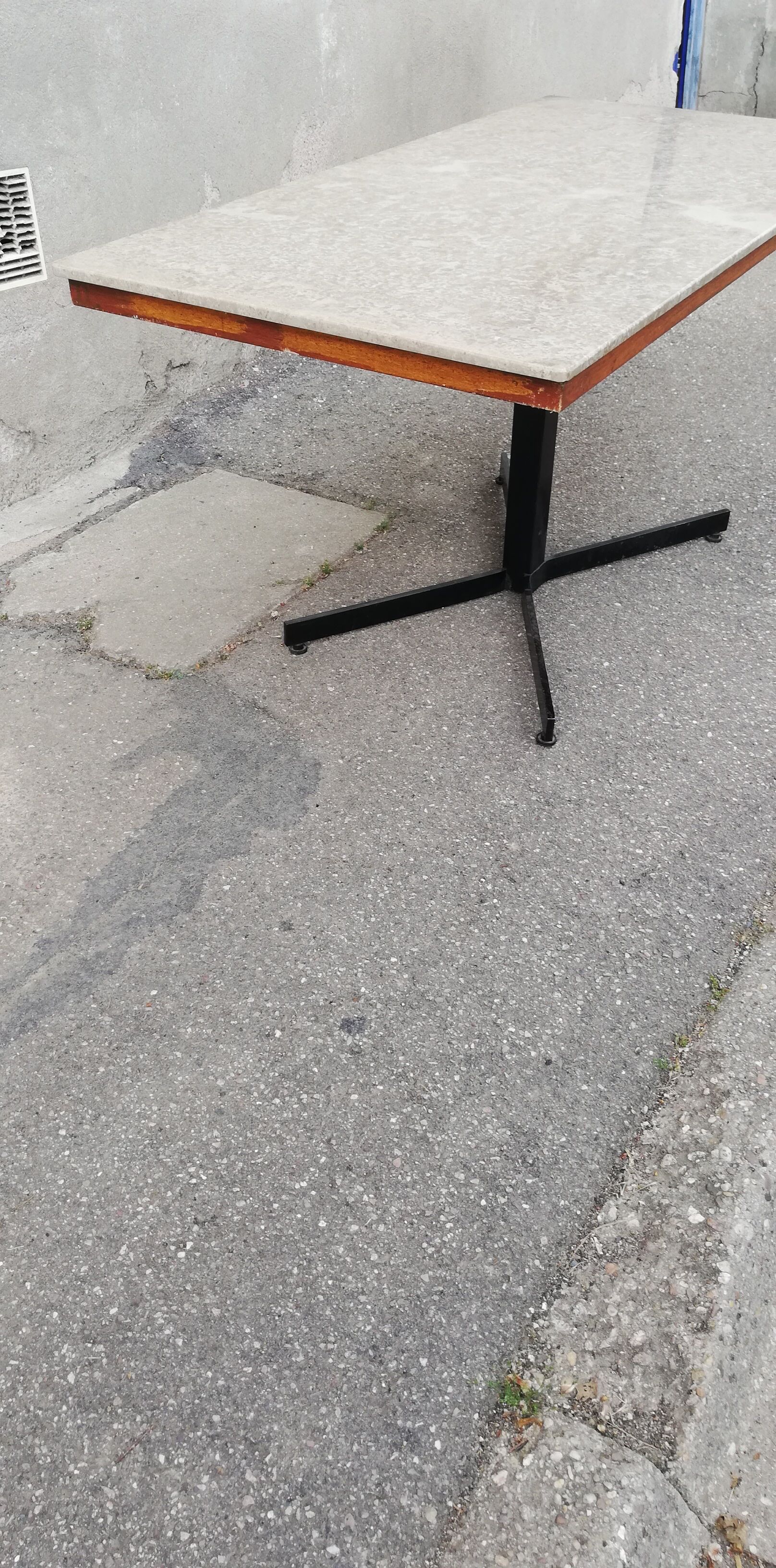 Vintage beige marble coffee table