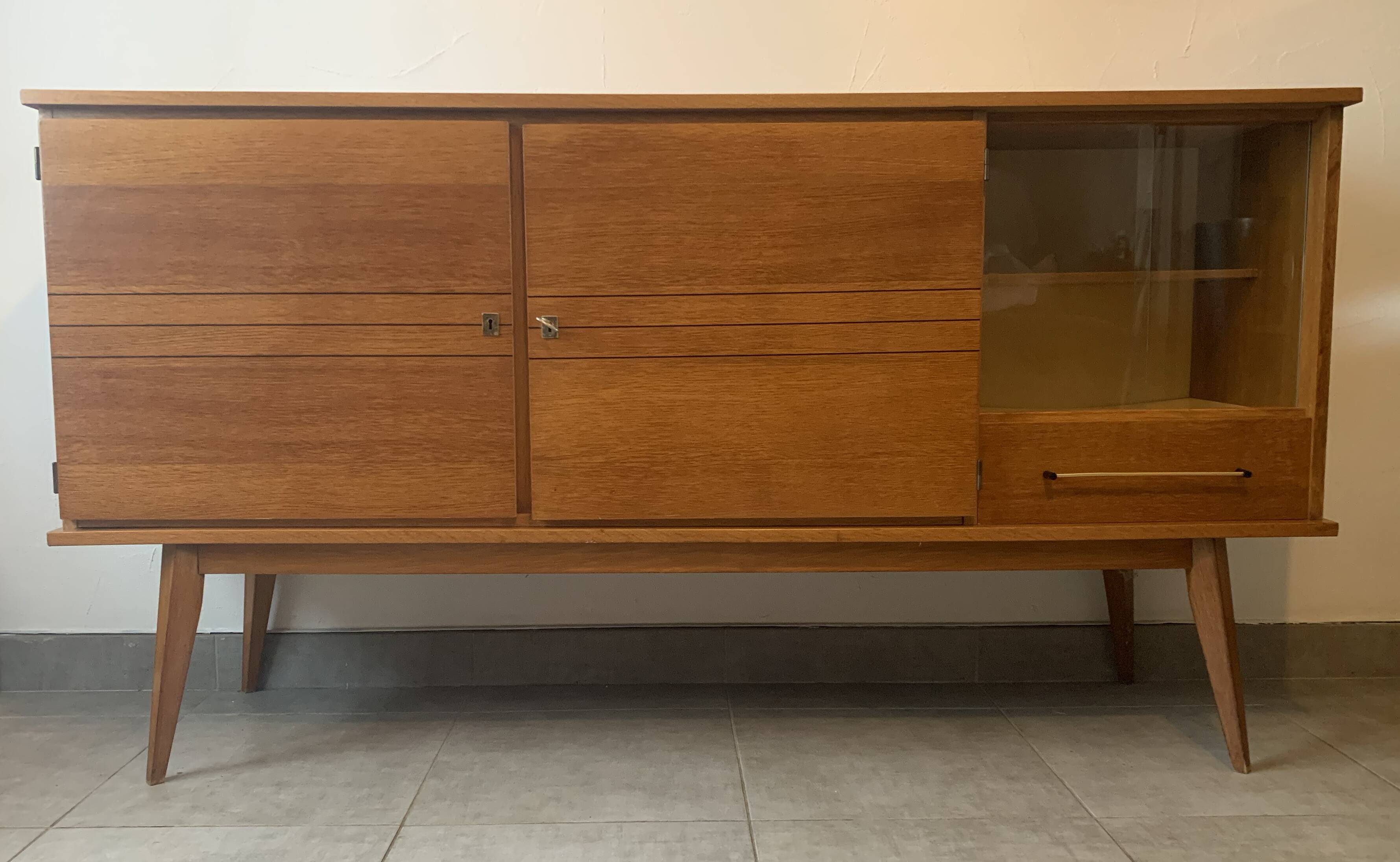 Vintage 1960s oak sideboard
