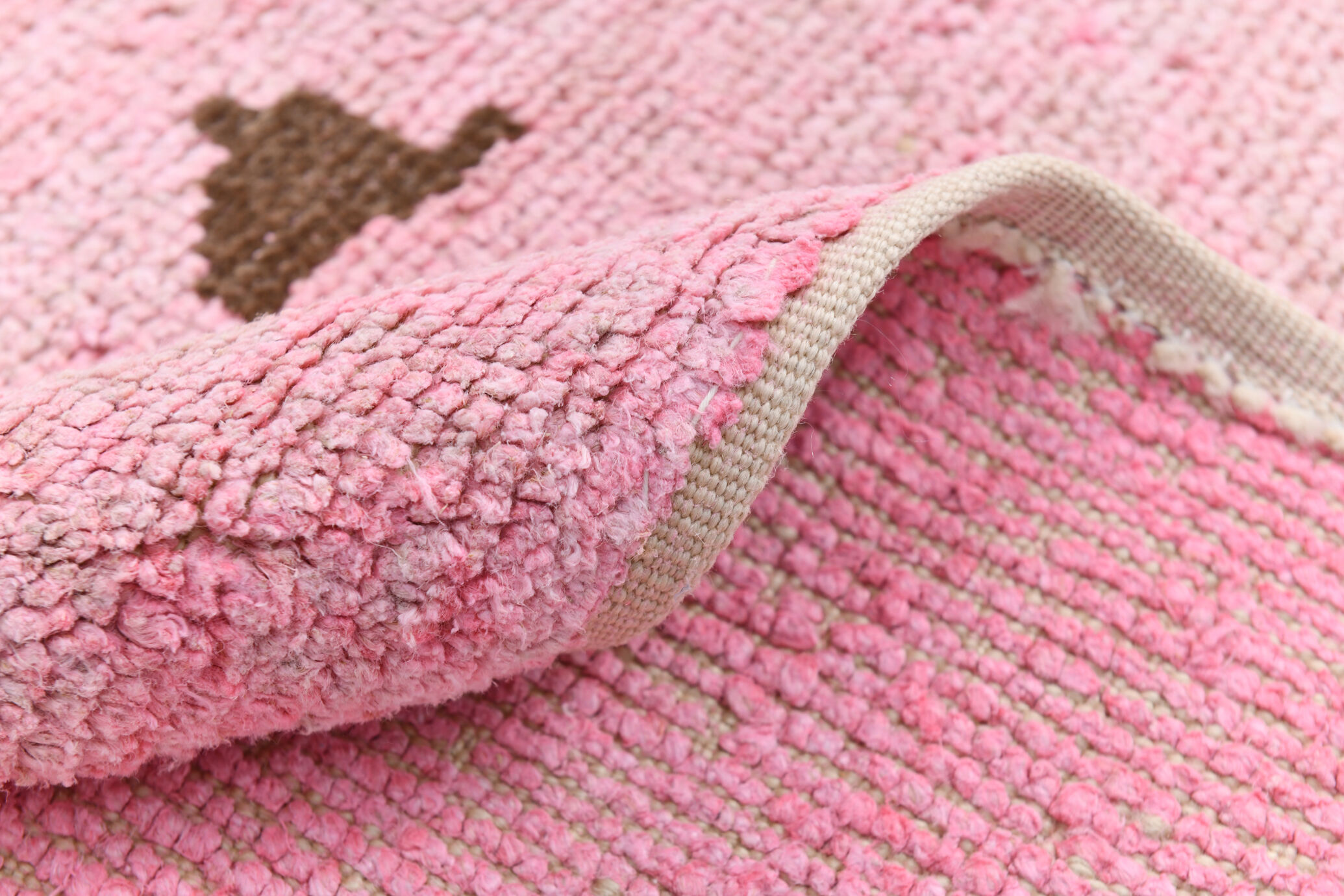 Tapis de chanvre rose poussiéreux 7x10, 212x301cm