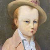 Oil on canvas oval late eighteenth portrait from château de Brialy