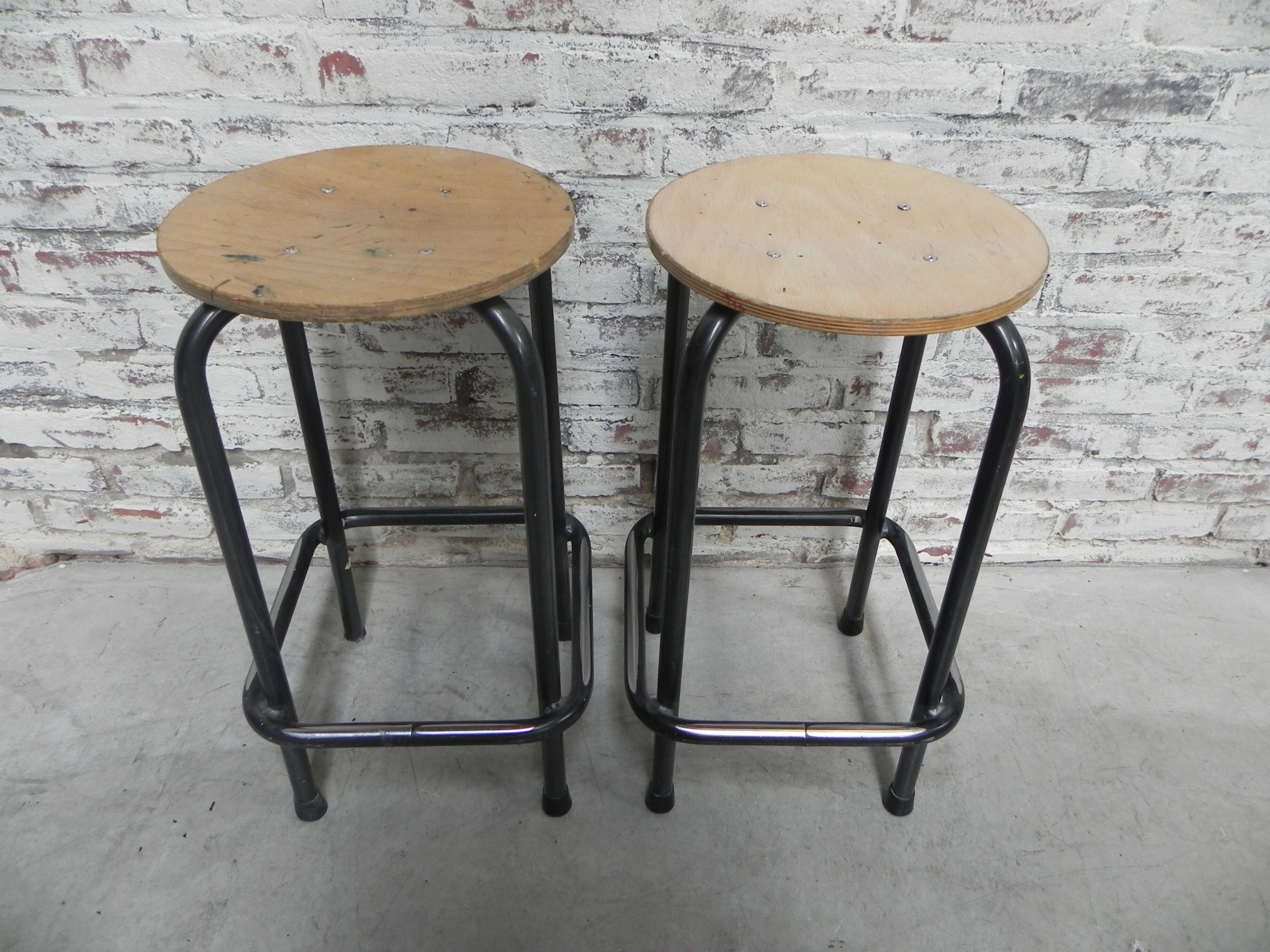 Industrial steel stool, 60 cm high