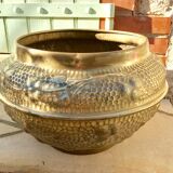 Old brass pot cover