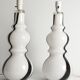 Sculptural Art Glass Murano Style Table Lamps, Black & White, 1960s, Set of 2
