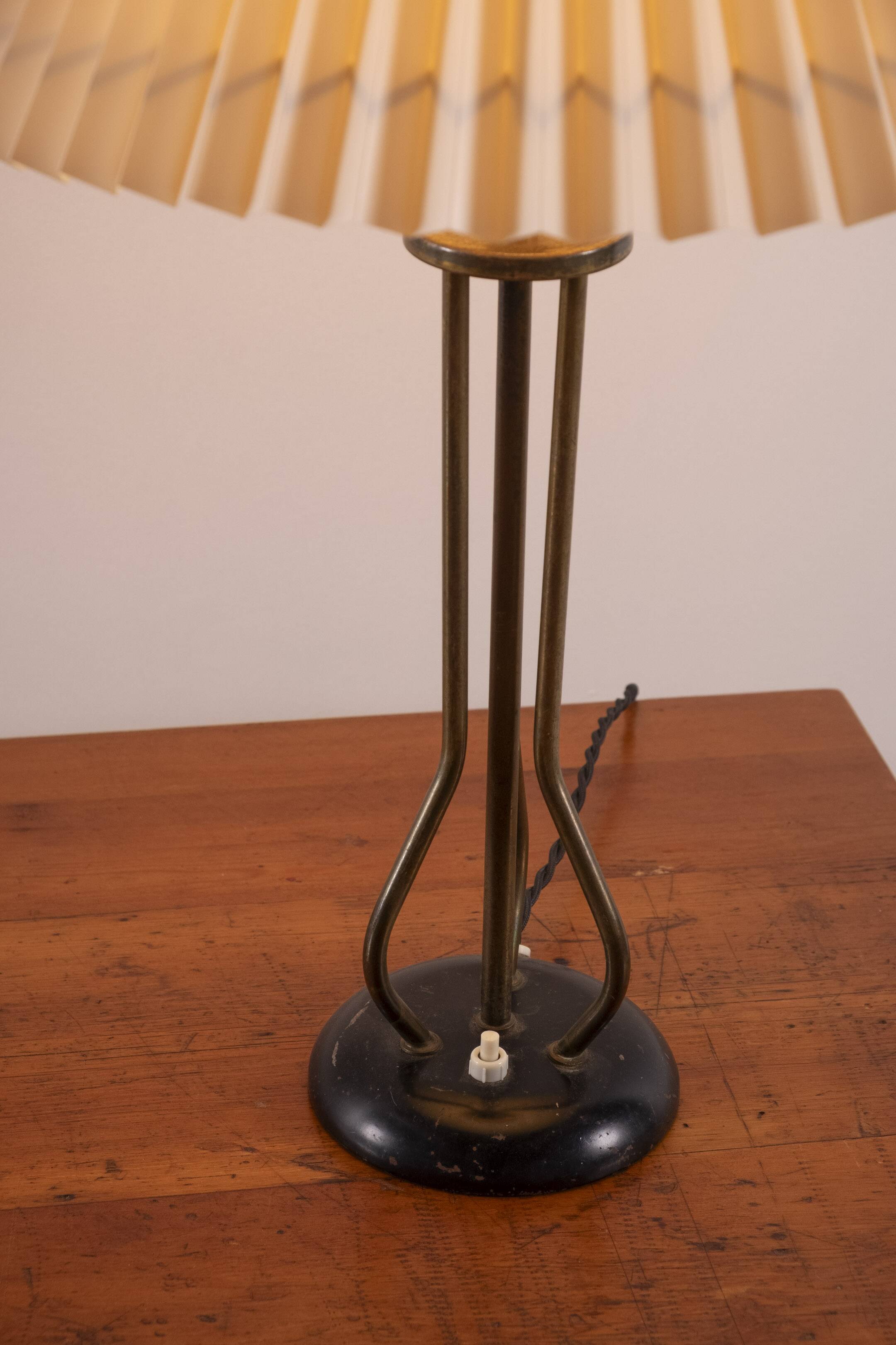 Danish brass table lamp, 1950s Denmark