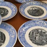 Set of 10 Jeanne D'arc plates in Gien porcelain