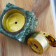 Refillable table lighter in alabaster and brass 1970