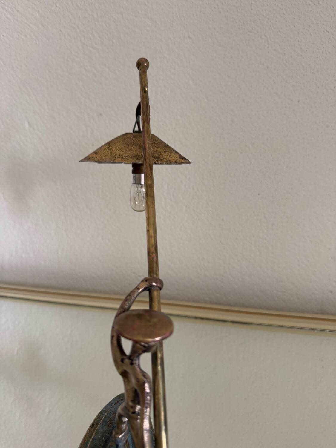 Hakuli bronze lamp from Israel, 1950s