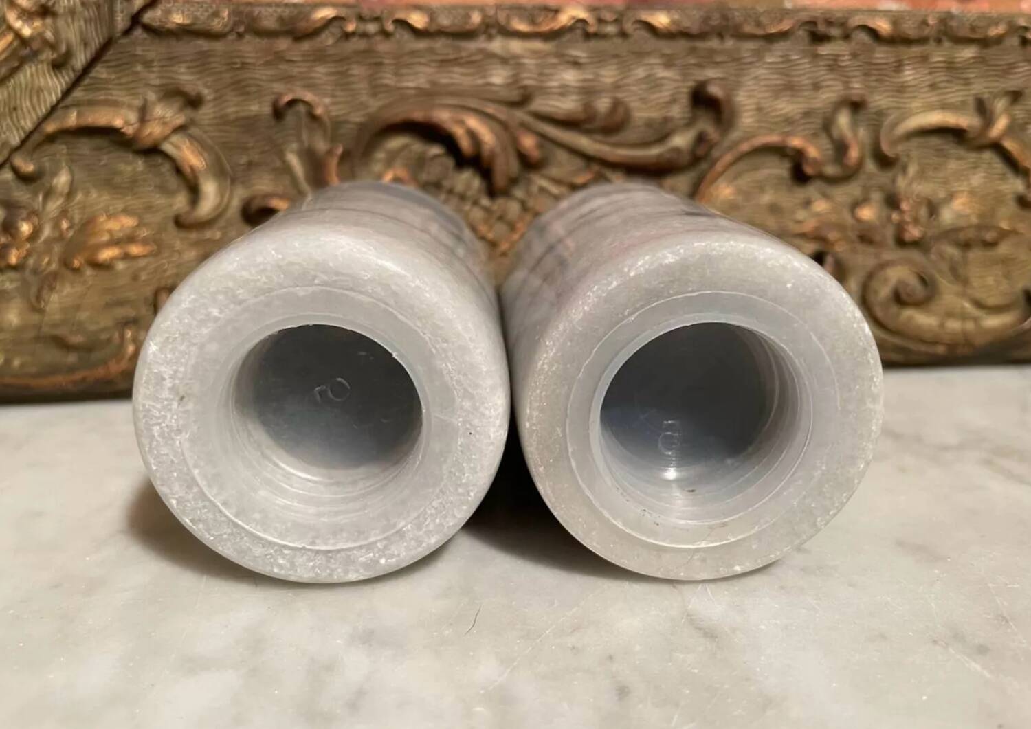 Vintage Marble Salt and Pepper Shakers