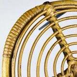 Vintage bamboo and metal stool, Italy, 1950s