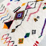 Berber carpet Azilal ecru with colorful patterns 2,33x1,40m