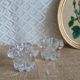 Pair of vintage glass candlesticks