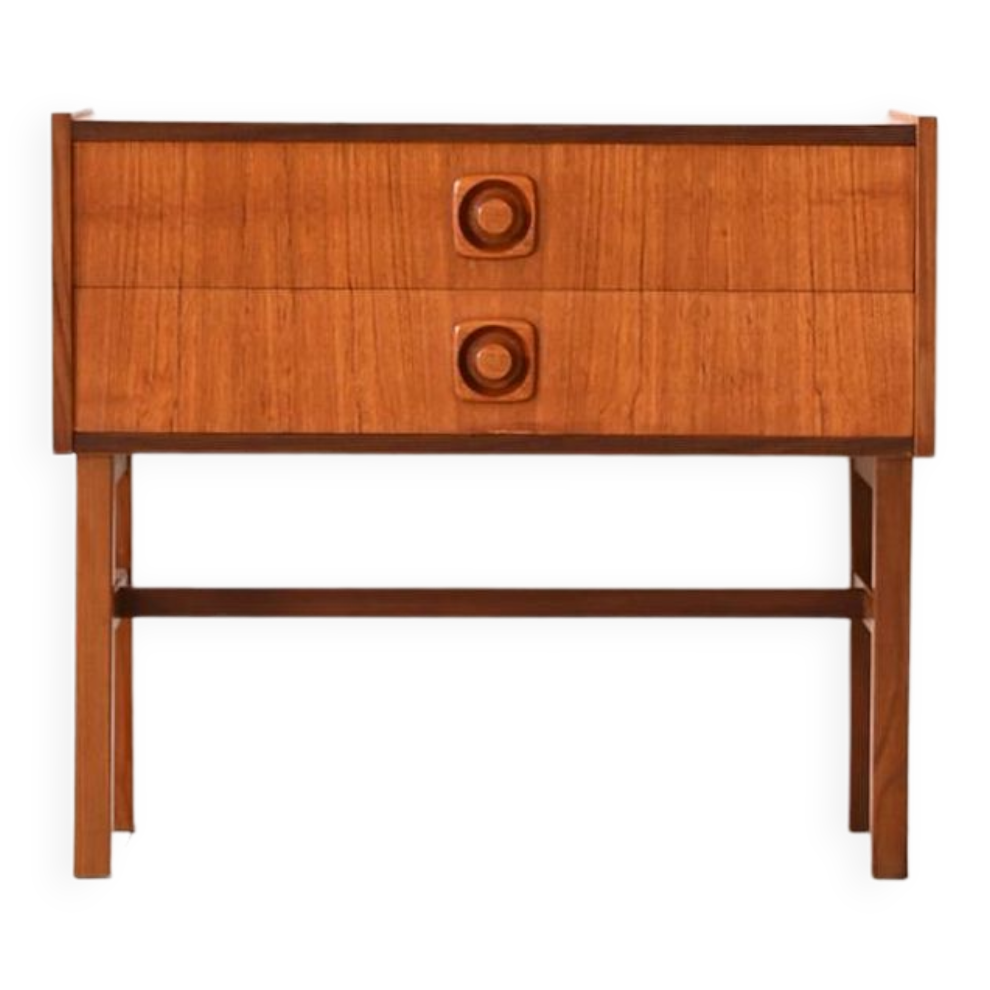 Vintage 1960s nightstand with two drawers