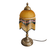 Gold table lamp with pendants