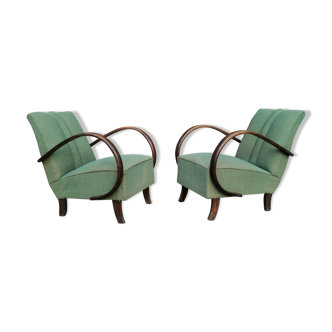 Pair of art deco armchairs by Jindřich Halabala for Thonet 1930