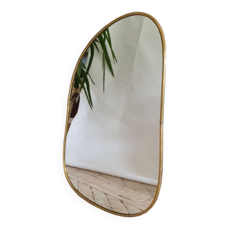 Brass mirror handcrafted in Marrakech.