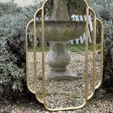 Art Deco style mirror in patinated gold iron 85 x 60 cm