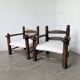 Pair of Dudouyt armchairs from the 1950s, oak.