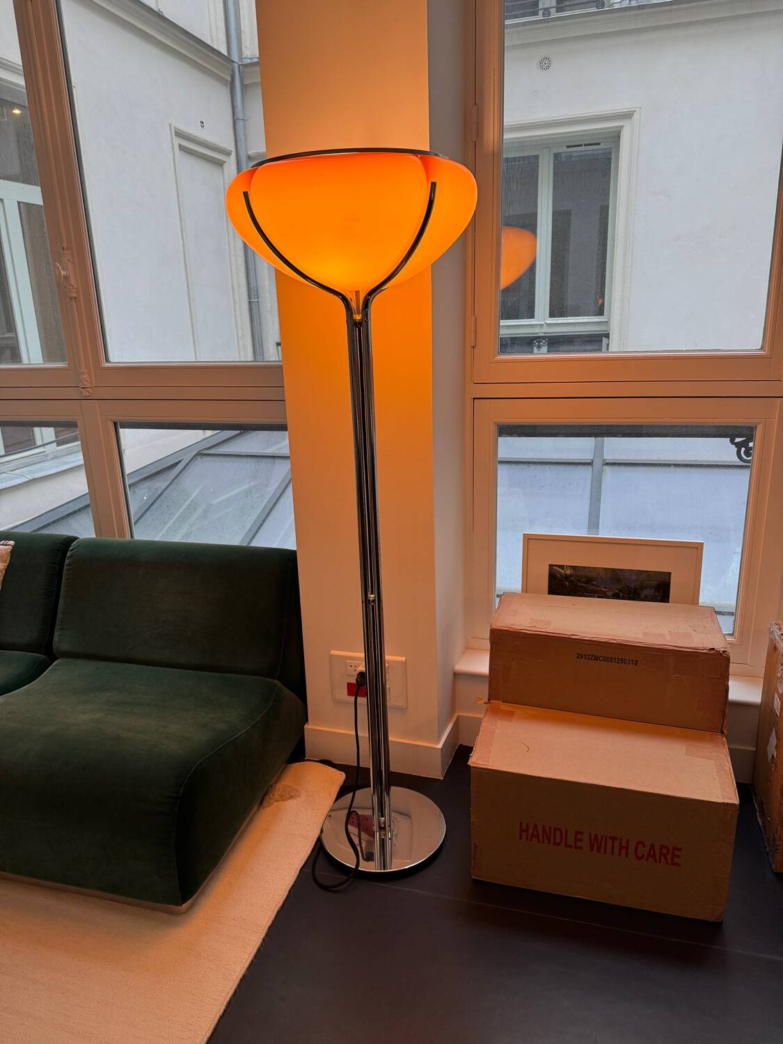 Pair of Gae Aulenti Quatrofoglio 70s floor lamps