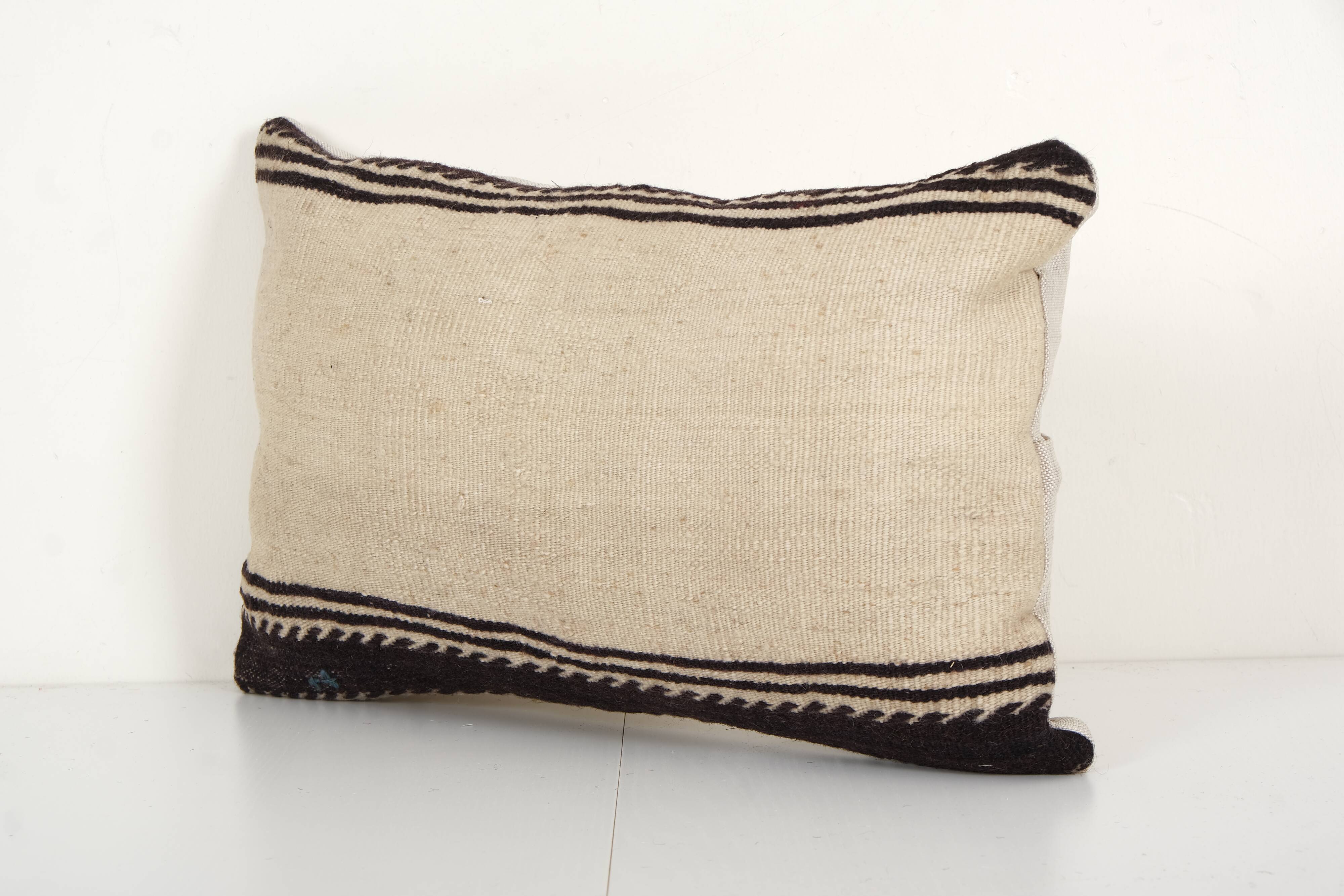 Natural Kilim Pillow, Handwoven Turkish Kilim Pillow, Floor Cushion Cover, Decorative Throw Pillow