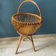 Porte plante ou revues en rotin vintage 1950