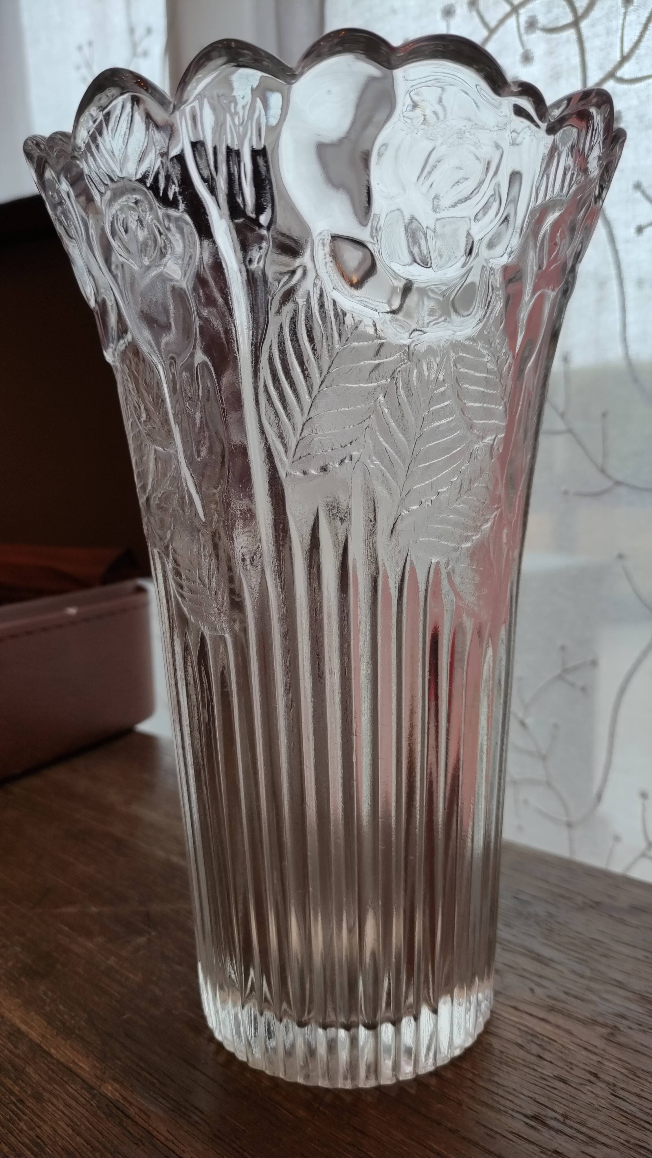 Transparent thick glass vase