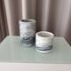 Vintage Carrara Marble Pot / Marble Pencil Holder / Toothbrush Holder / Des