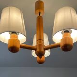 70’s Scandinavian pine wood chandelier